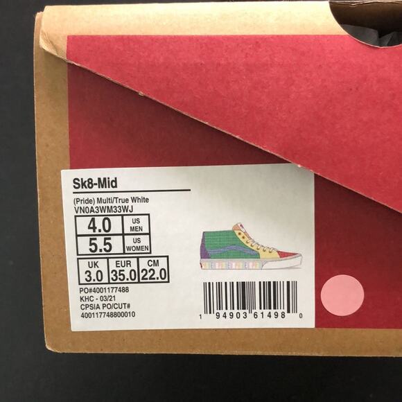 NIB VANS SK8T HI Pride Sneakers Shoes - Picture 8 of 8